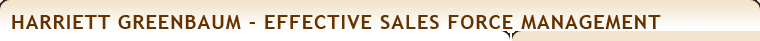 Harriett Greenbaum on Effective Sales Force Management